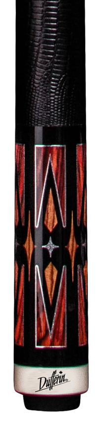 Dufferin Black and Cocobolo Play Cue with Embossed Leather Wrap - Image 2