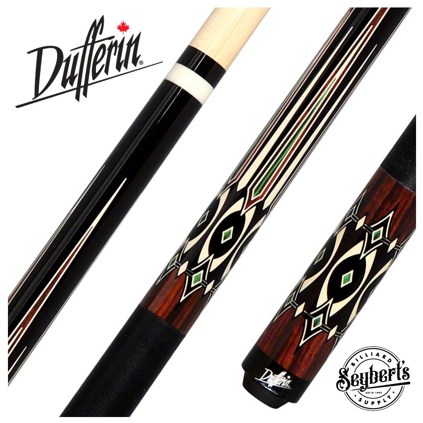Dufferin 10 Point Black / Cocobolo Graphic Pool Cue - D544