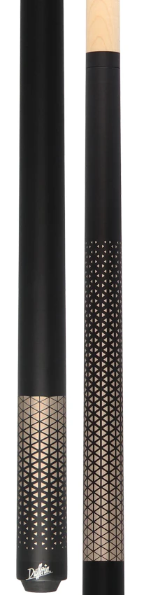 Dufferin Matte Black with Gold Triangle Design Wrapless Graphic Pool Cue - D348 - Image 5