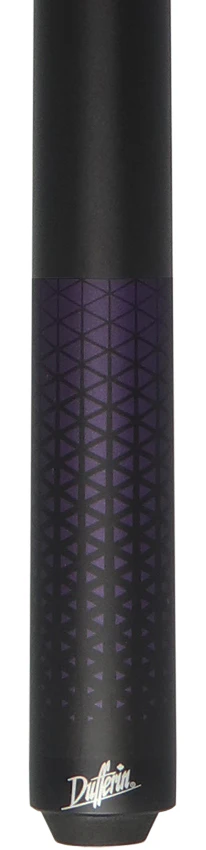 Dufferin Matte Black with Purple Triangle Design Wrapless Graphic Pool Cue - D349 - Image 2
