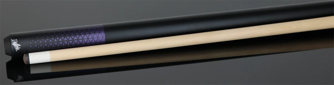 Dufferin Matte Black with Purple Triangle Design Wrapless Graphic Pool Cue - D349 - Image 3