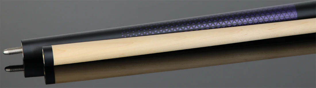Dufferin Matte Black with Purple Triangle Design Wrapless Graphic Pool Cue - D349 - Image 4