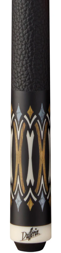 Dufferin Midnight Bocote Cross Pool Cue with Embossed Leather Wrap - Image 2