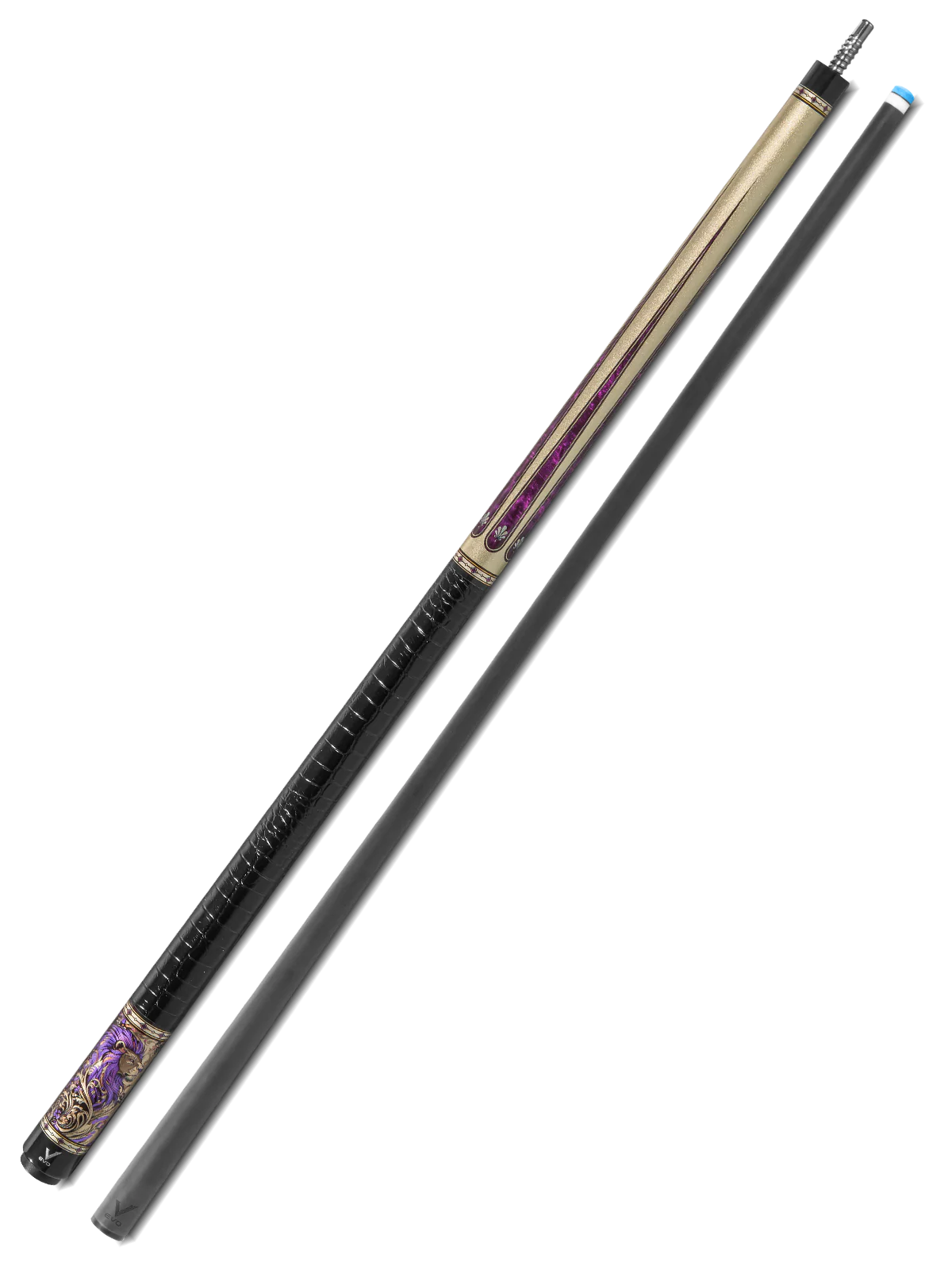 EVO Beast Amethyst Lion Leather Wrap Pool Cue - Image 12