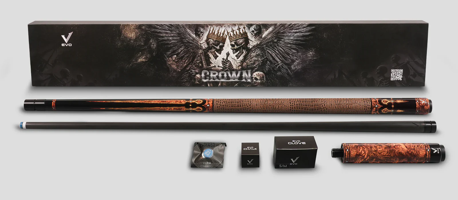 EVO Crown Monarch Blade Leather Wrap Pool Cue Maxbing Edition - Image 3