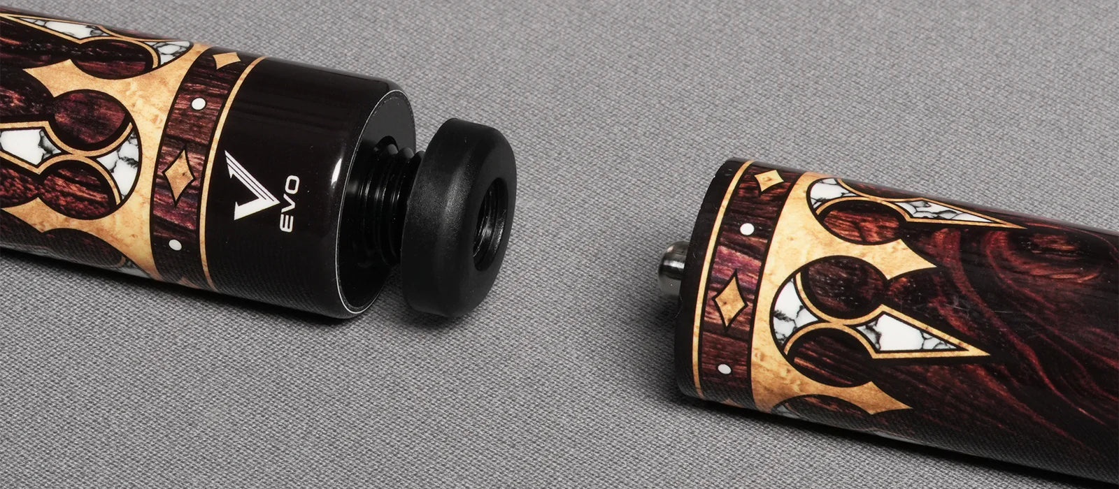 EVO Crown Series Ancient Oak Leather Wrap Pool Cue Maxbing Edition - Image 7
