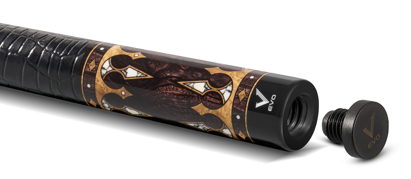 EVO Crown Series Ancient Oak Leather Wrap Pool Cue - Image 5