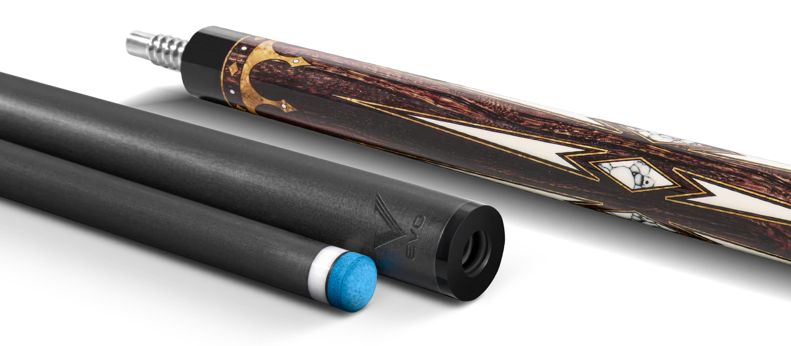 EVO Crown Series Ancient Oak Leather Wrap Pool Cue - Image 9