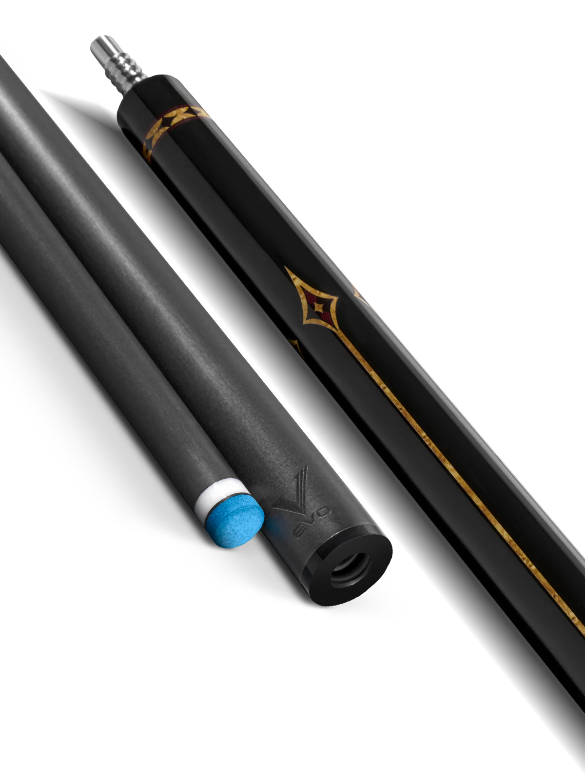 EVO Crown Royal Black Pool Cue with White Lizard Wrap - Image 10