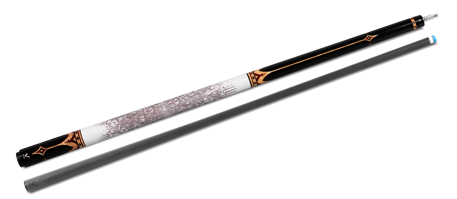 EVO Crown Royal Black Pool Cue with White Lizard Wrap - Image 11