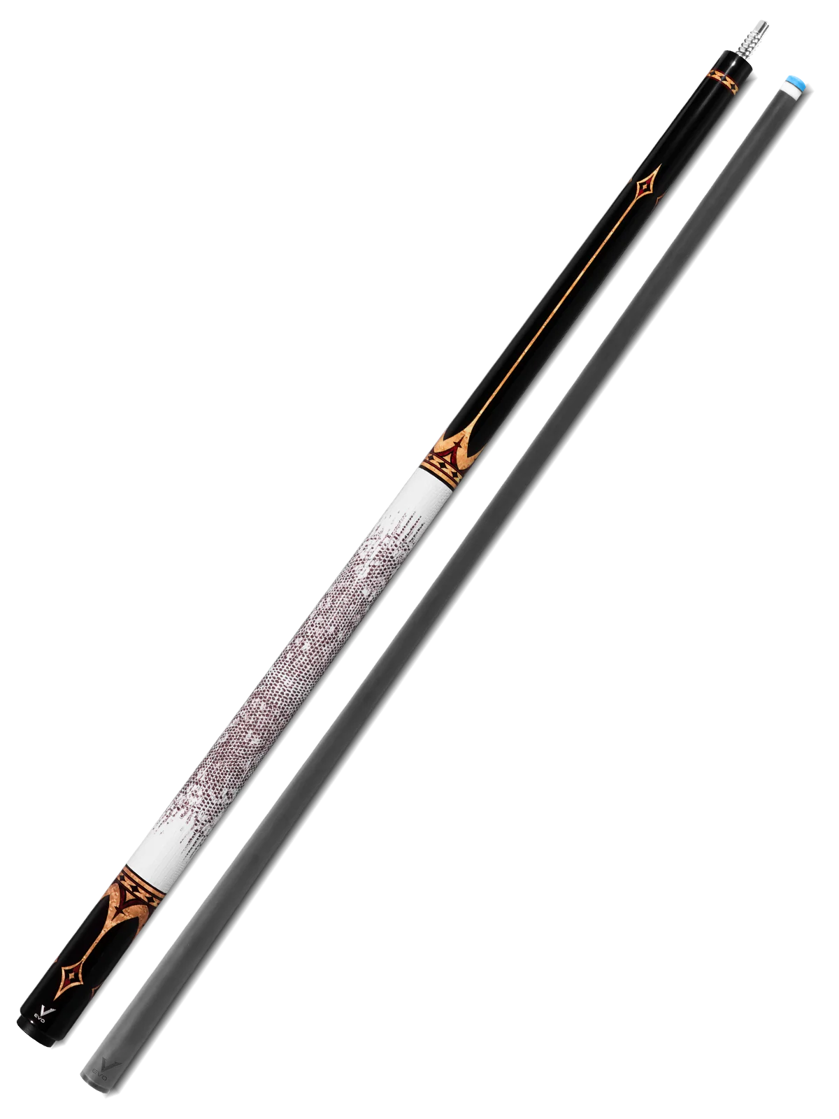 EVO Crown Royal Black Pool Cue with White Lizard Wrap - Image 12
