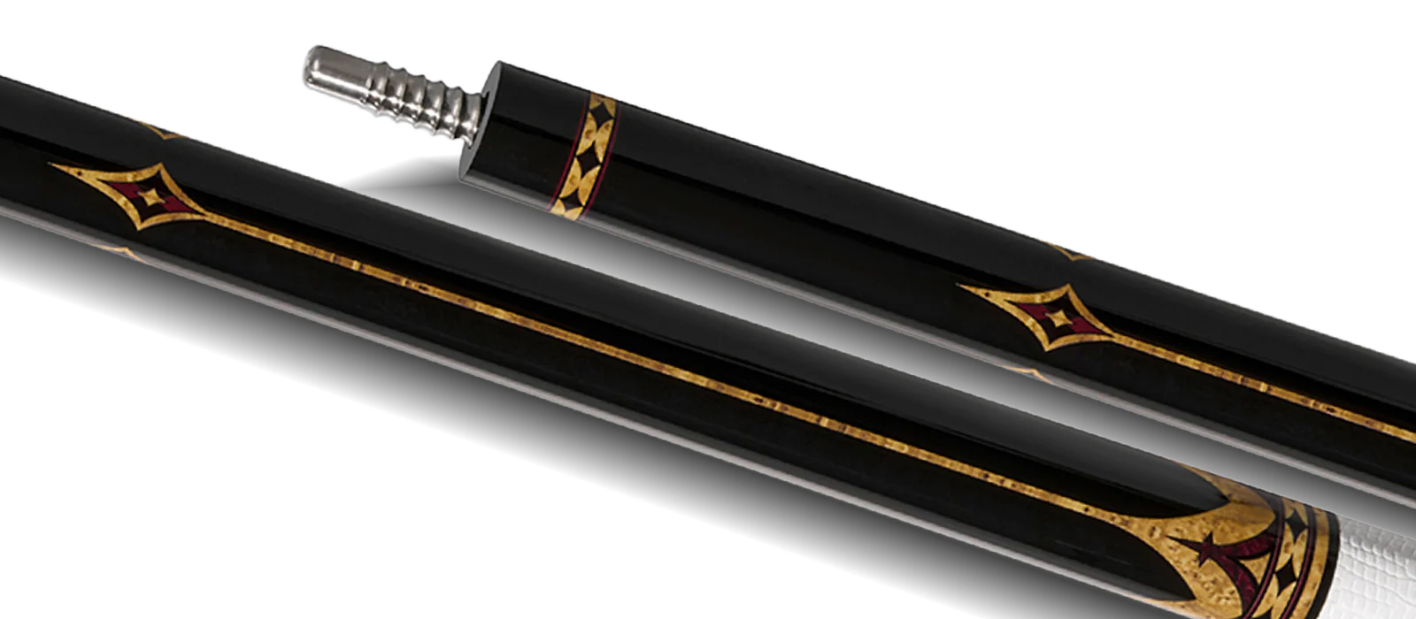 EVO Crown Royal Black Pool Cue with White Lizard Wrap - Image 7