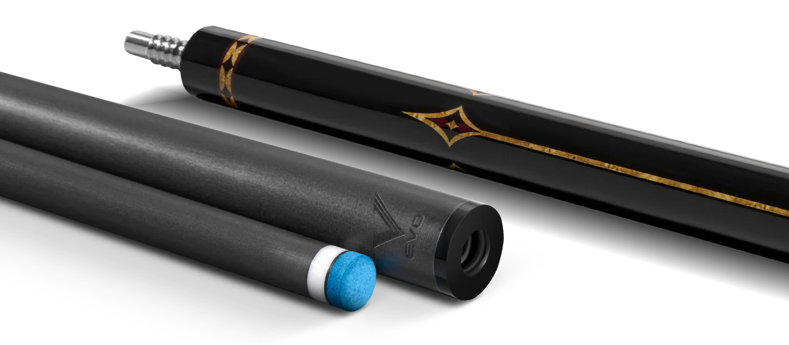 EVO Crown Royal Black Pool Cue with White Lizard Wrap - Image 9