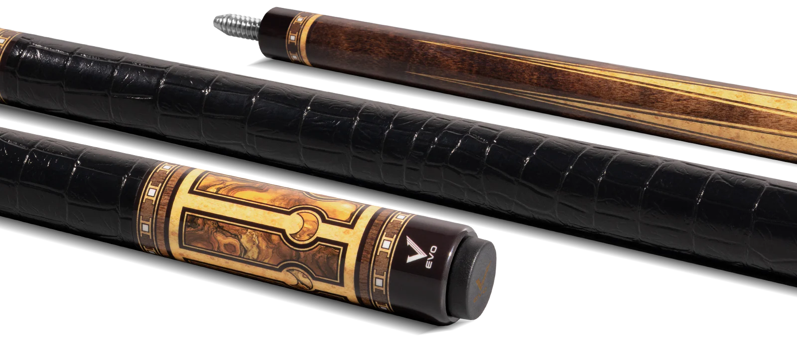 EVO Luna Golden Crest Leather Wrap Pool Cue - Image 2
