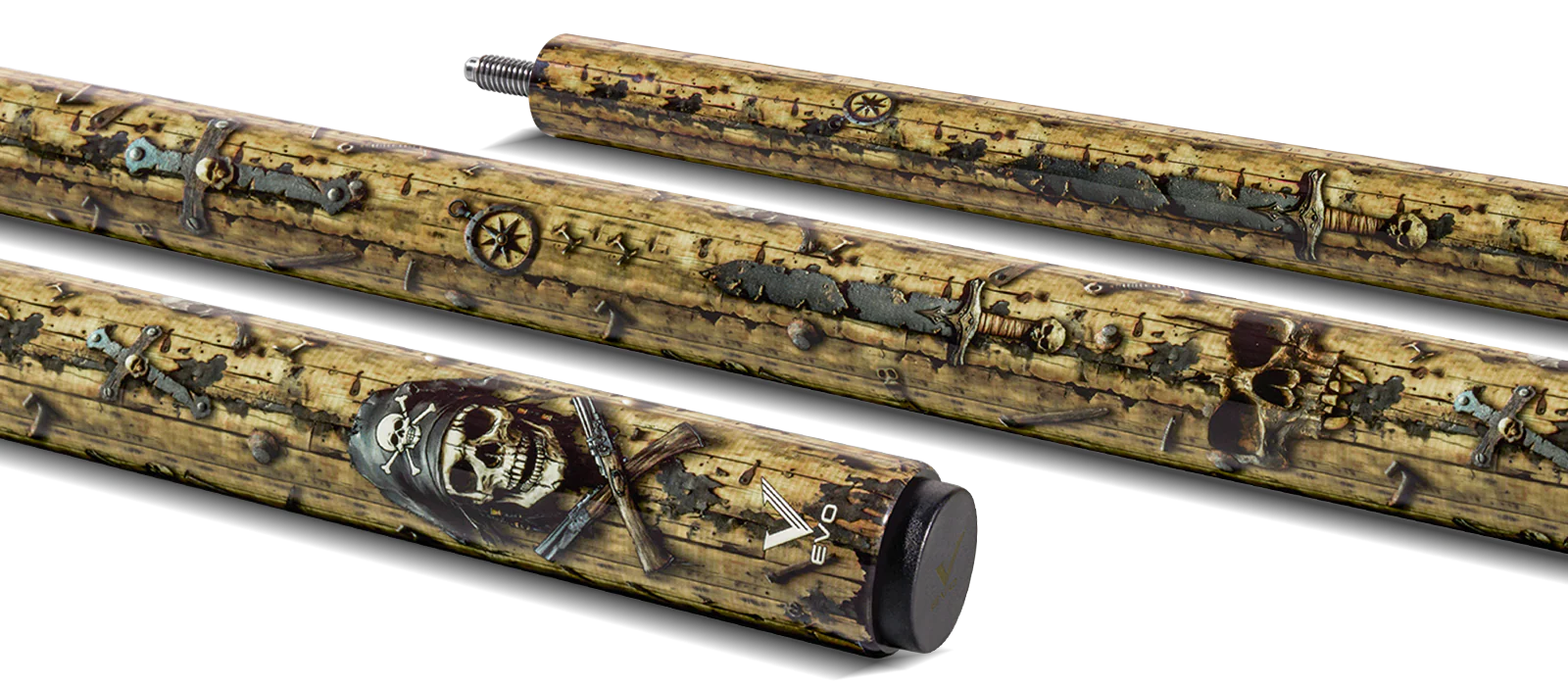 EVO Pirate Golden Plunder No Wrap Pool Cue - Image 2