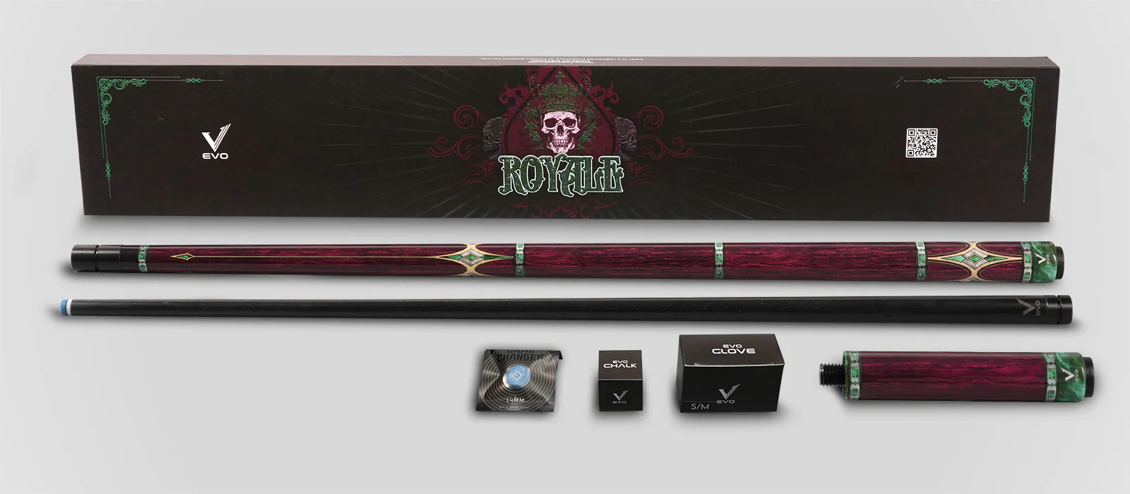 EVO Royale Garnet Crest No Wrap Pool Cue Maxbing Edition - Image 3