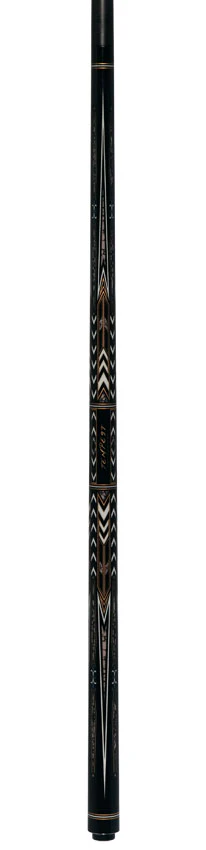 Fury Black with Gold and White Graphic No Wrap Pool Cue with Carbon Fiber Shaft - Image 4