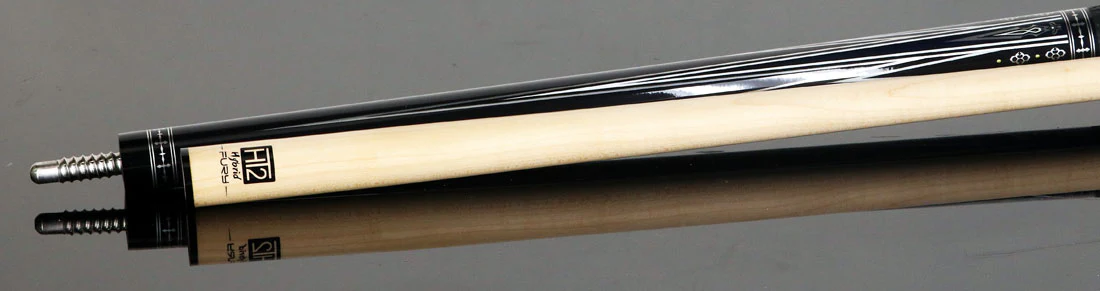 Fury Black with Silver and White Graphic Pool Cue with Sharkskin Leather Wrap - Image 6