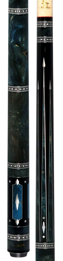 Fury Ebony with Burl Points and Wrap Pool Cue with AMFCHT2 Wood Shaft - Image 3