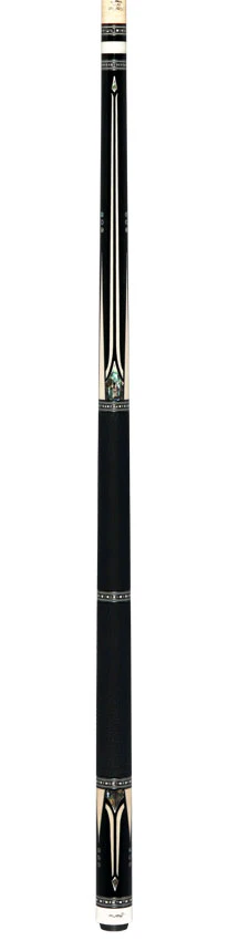 Fury Ebony with Elforyn and Abalone Points Pool Cue with Sharkskin Wrap - Image 3
