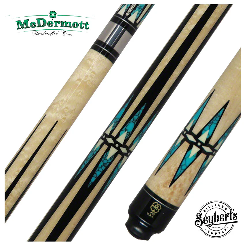 McDermott G Series Birdseye Maple with Black/Turquoise Points Pool Cue - G605