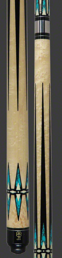 McDermott G Series Birdseye Maple with Black/Turquoise Points Pool Cue - G605 - Image 3