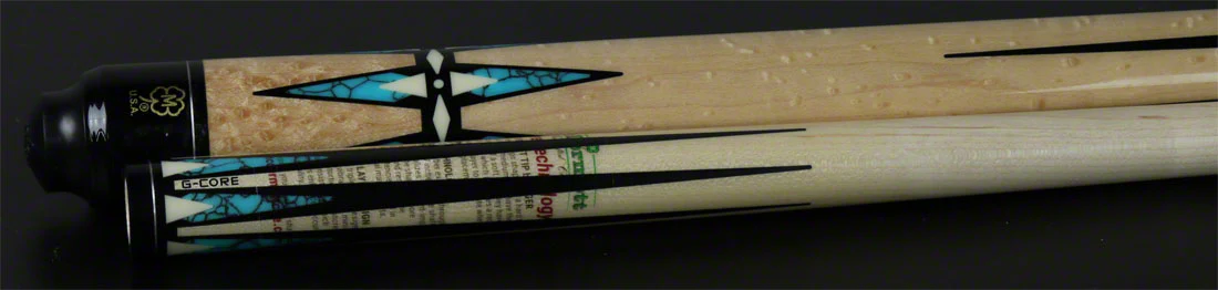 McDermott G Series Birdseye Maple with Black/Turquoise Points Pool Cue - G605 - Image 6