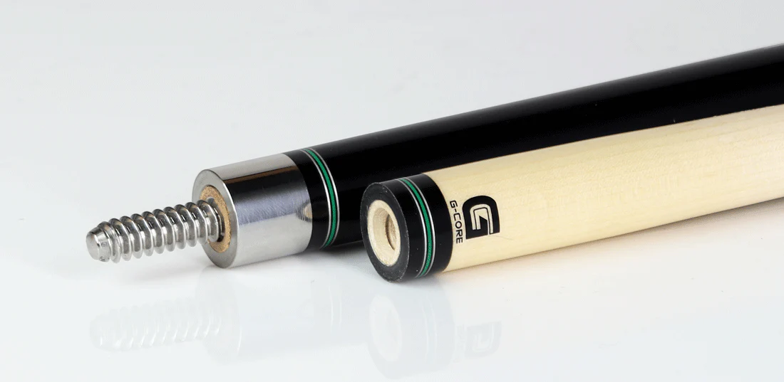 McDermott G Series Black Urethane Forearm with Maple points and Green Clover Inlays Pool Cue - G610 - Image 3