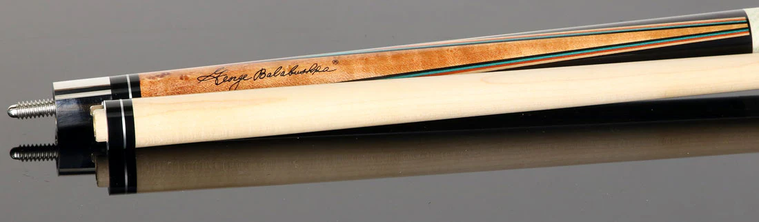 Balabushka GB Series Brown-Stained Birdseye Maple Forearm and Ebony Points and Buttsleeve Pool Cue with Irish Linen Wrap - Image 3