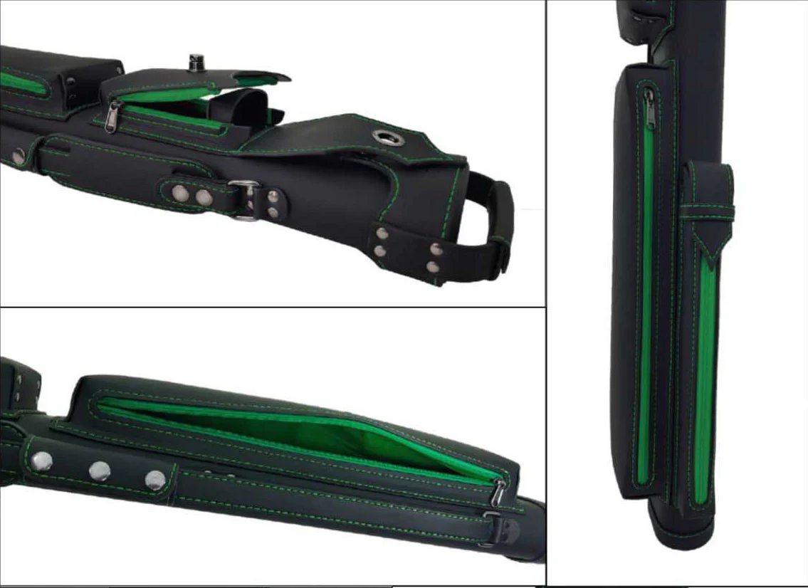 Holly Spectrum Stitched Emerald Pool Cue Case - HSG - Image 3