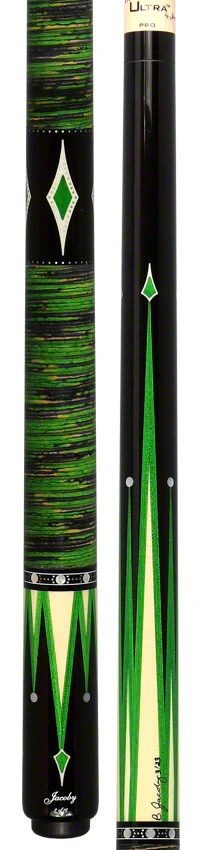 Jacoby Limited Edition Raven Pool Cue with Stacked Leather Wrap - 0917-52SWGRN - Image 4