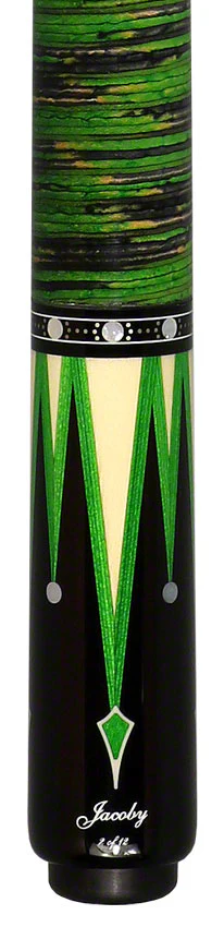 Jacoby Limited Edition Raven Pool Cue with Stacked Leather Wrap - 0917-52SWGRN - Image 6