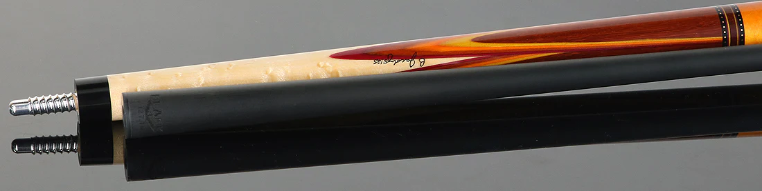 Jacoby Birdseye Maple with Brown/Orange Butterfly Points No Wrap Pool Cue with 12.70mm Jacoby Black V4 Carbon Shaft - Image 4