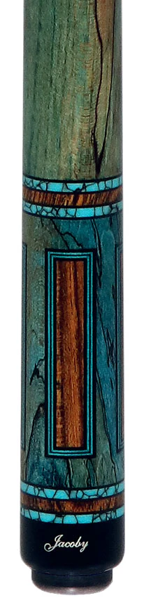 Jacoby Bocote and Spalted Maple Custom Pool Cue with 12.3mm Jacoby Black V4 Carbon Shaft - Image 2