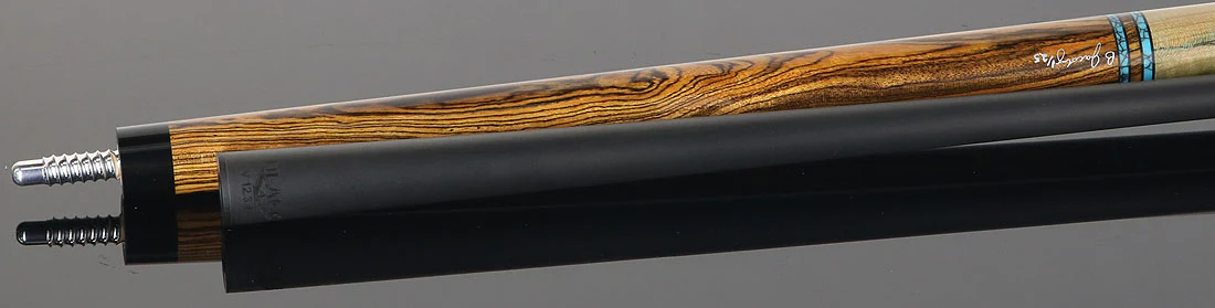 Jacoby Bocote and Spalted Maple Custom Pool Cue with 12.3mm Jacoby Black V4 Carbon Shaft - Image 4
