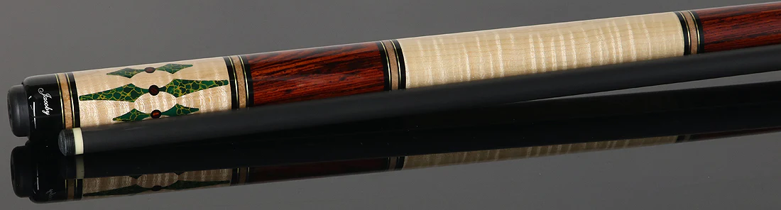 Jacoby Cocobolo with Curly Maple and Arizona Jade Custom No Wrap Pool Cue with 12.30mm Ultra Pro Shaft - Image 3