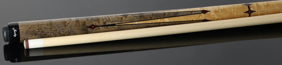 Jacoby Custom Grey-Stained Birdseye Maple and Bloody Jasper Play Cue - 1024-320 - Image 2