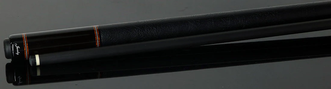 Jacoby Custom Birdseye Maple with Ebony and Cocobolo Points Pool Cue with Black Bull Hide Wrap and Jacoby Black Carbon Shaft - Image 3