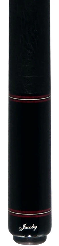 Jacoby Custom Birdseye Maple with Ebony and Purpleheart Points Pool Cue with Black Bull Hide Wrap and Jacoby Black Carbon Shaft - Image 2