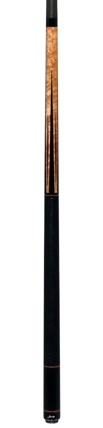 Jacoby Custom Birdseye Maple with Ebony and Purpleheart Points Pool Cue with Black Bull Hide Wrap and Jacoby Black Carbon Shaft - Image 6