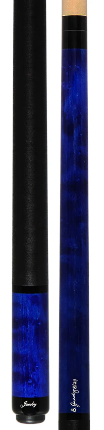 Jacoby Custom Blue Stained Maple with all Black Linen Wrap Play Cue - 0824-74 - Image 5