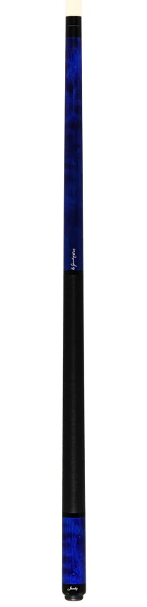 Jacoby Custom Blue Stained Maple with all Black Linen Wrap Play Cue - 0824-74 - Image 6
