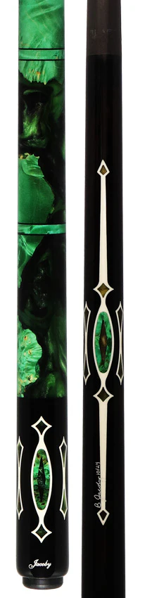 Jacoby Custom Ebony, Impregnated Burl and Micarta Play Cue with 12.9mm V4 Black Carbon Shaft - 1024-321 - Image 5