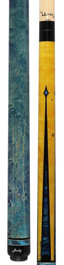 Jacoby Custom Honey and Teal-Stained Birdseye Maple with Impregnated Burl Points Play Cue - 1024-265 - Image 5