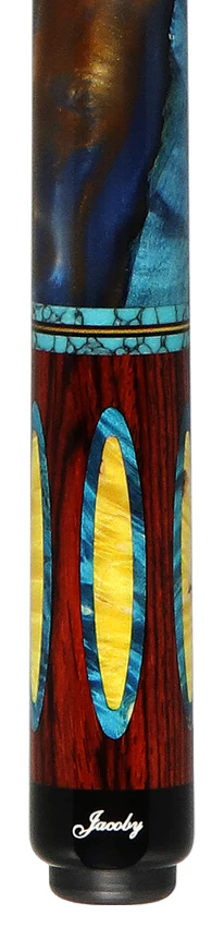 Jacoby Custom Impregnated Burl, Cocobolo and Turquoise Play Cue - 0724-318 - Image 4