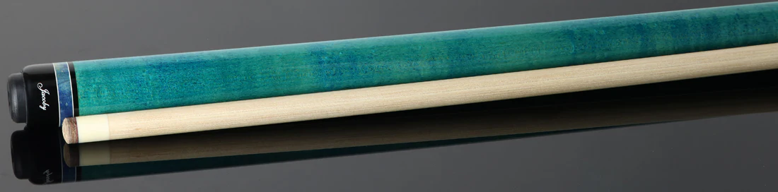 Jacoby Custom Teal-Stained Birdseye Maple with Impregnated Burl Points Play Cue - 1024-267 - Image 2