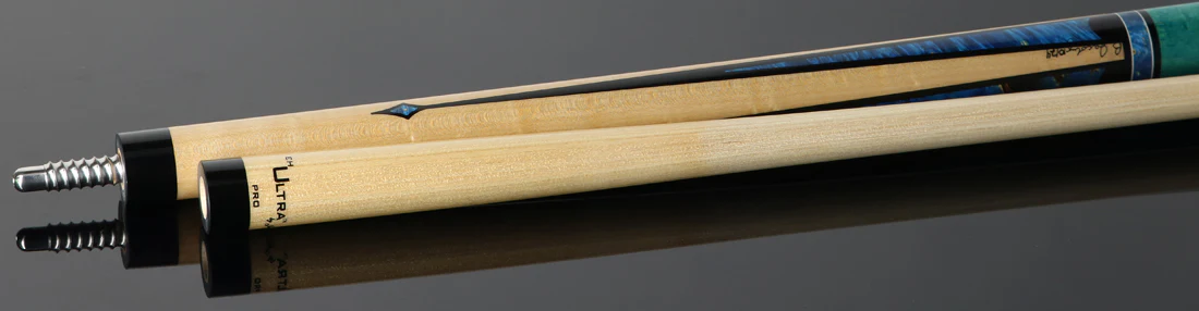 Jacoby Custom Teal-Stained Birdseye Maple with Impregnated Burl Points Play Cue - 1024-267 - Image 3
