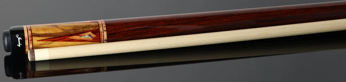 Jacoby Custom Tiger Caspi, Cocobolo, Tulipwood and Abalone Play Cue - 0924-75 - Image 2