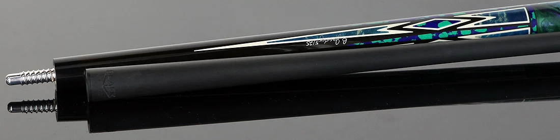 Jacoby Ebony with Azurite and Malachite Inlays Custom No Wrap Pool Cue with 12.70mm Jacoby Black V4 Carbon Shaft - Image 4