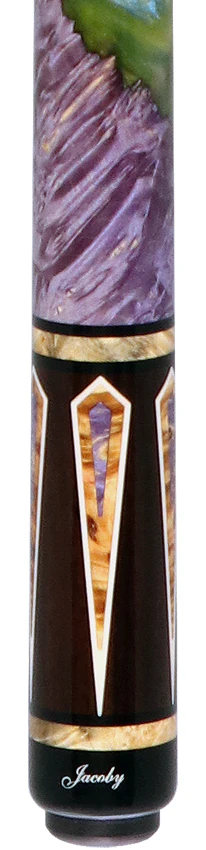 Jacoby Custom Ebony with Purple Pearl Infused Burl No Wrap Pool Cue with 12.30mm Jacoby Black V4 Carbon Shaft - Image 2